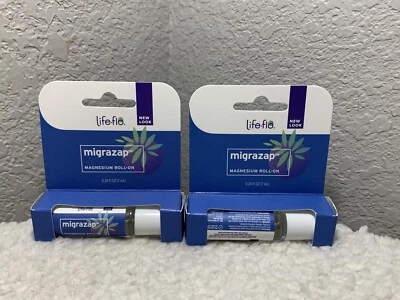 (Paquete de 2) LIFE-FLO MigraZap(TM) Magnesio, Roll-On, Como Nuevo (Vidrio BTL) 7 ml Foto 1 de 4