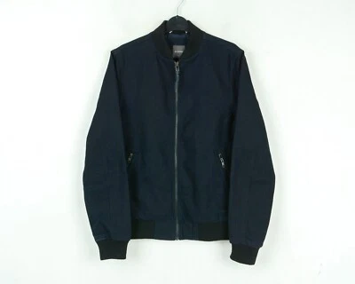 GSUS Industries Inwood Indigo Bomber Hombres S Chaqueta Abrigo Rompevientos Algodón Top Foto 1 de 4