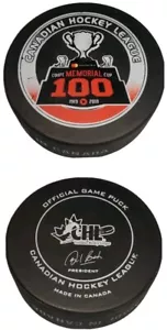 1919-2018 💯Year ANNIVERSARY CANADIAN HOCKEY LEAGUE CHL OFFICIAL GAME PUCK RARE - Picture 1 of 9