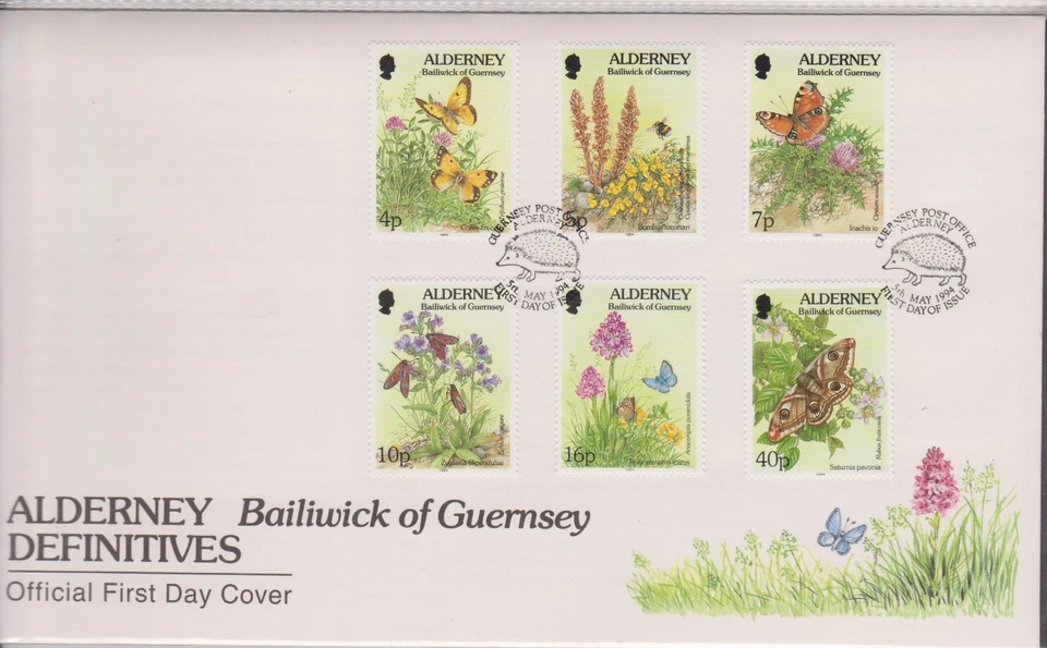 GB - ALDERNEY 1994 Flora & Fauna Definitives 4p to 40p SG A63-74 FDC FLOWERS - Image 1 of 1