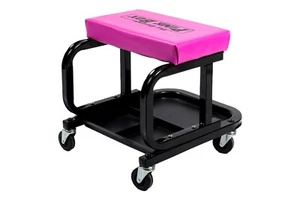 Asiento enredadera de taller mecánico con bandeja de herramientas, rosa - Imagen 1 de 7