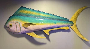 Mahi Mahi Dolphinfish Dolphin Fish Fishing Metal Wall Art Home Decor 51” Long - Picture 1 of 8