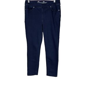 Isaac Mizrahi Divine Denim Petite Pull-On Slim-Leg Jeans Dark Indigo Size 10P