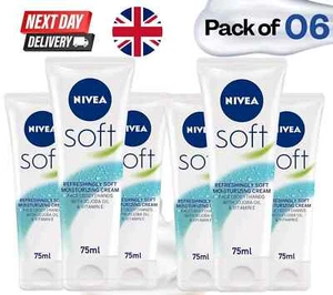 6 x NIVEA Cream Soft 75ml Tube - Soft, Smooth Skin with Lightweight Cream - Picture 1 of 4