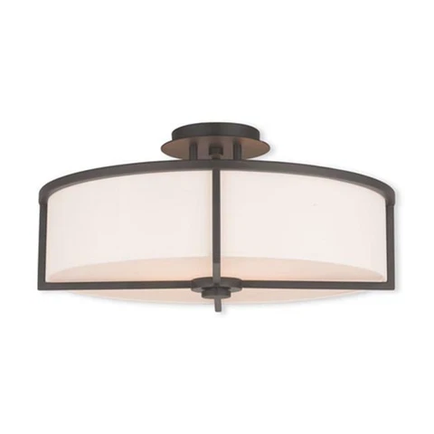 Livex 51075-07 Wesley 4 Light Flush Mount In Bronze Cover