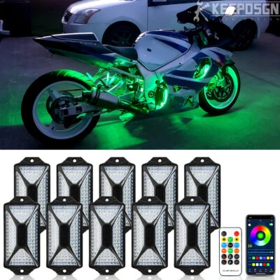 For Suzuki GSXR600 GSXR750 GSXR1000 10 Pods RGB 240 LED Rock Light Underbody Kit - Image 1 of 4