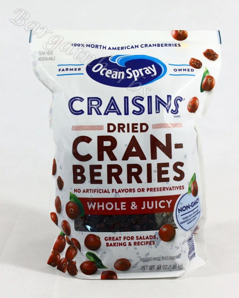 Ocean Spray Whole Craisins Dried Cranberries 64 Oz Non-gmo