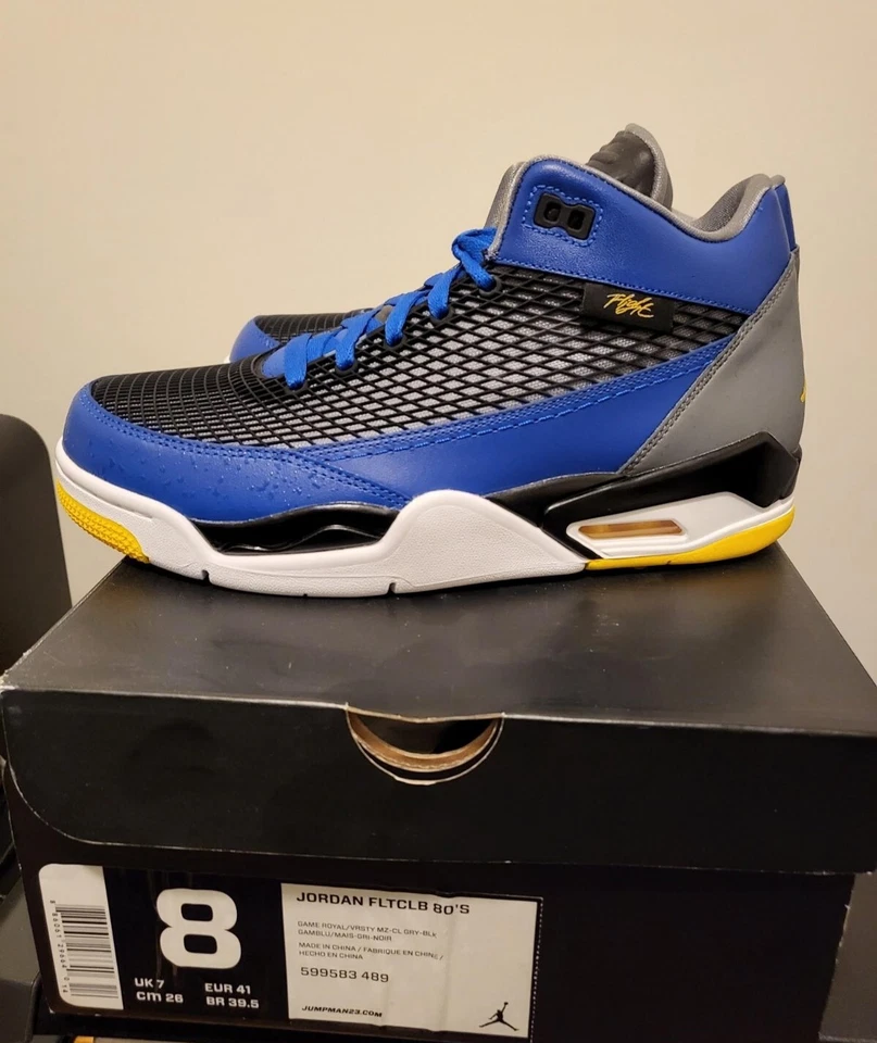 Novo Air Jordan Flight Club 80 azul e amarelo - Imagem 1 de 3