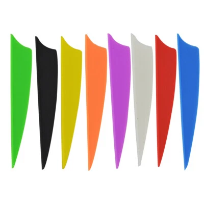 100X 3" Archery Arrow Feather Rubber Vanes Fletches Fletchings Shaft DIY Hunting - Image 1 of 4
