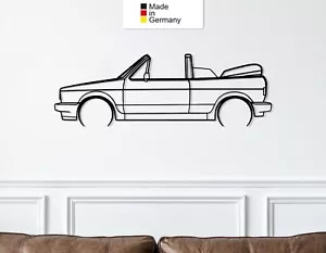 für Golf 1 Sportline Cabriolet, Metall Wandbild, Wanddeko, Auto Silhouette - Bild 1 von 9