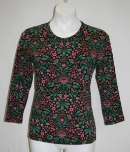 J. McLaughlin Women's Signature Tee Black/Hot Pink Manor Floral Sz M NEW - Picture 1 of 8