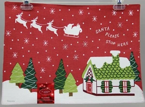 St Nicholas Square 2 Pack of Santa Please Stop Here Scenic 13x18 Placemat NWT - Picture 1 of 1