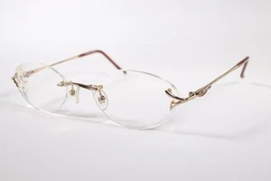 Laura Ashley Eyeglasses Alexandra Women Grey Rimless Metal Glasses Frames 50 mm - Picture 1 of 4