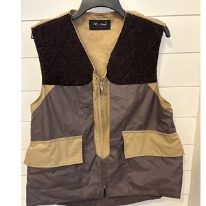 Chaleco de caza pelirroja para hombre bolsillos utilitarios cremallera frontal marrón tostado M - Imagen 1 de 6