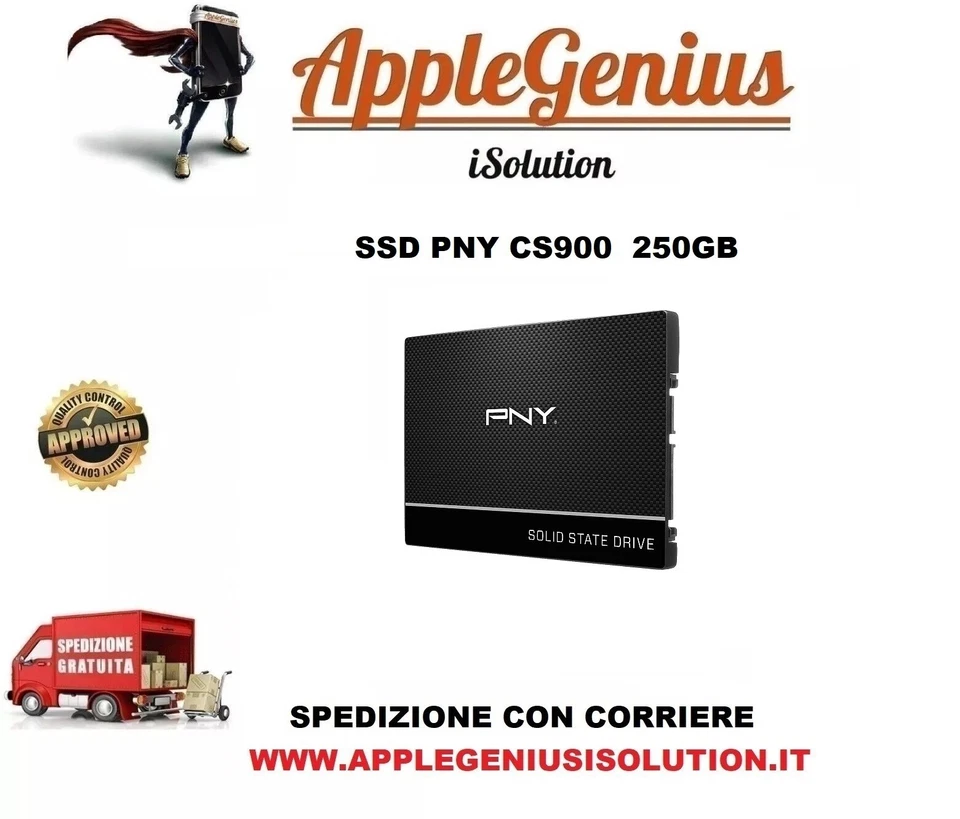 SSD PNY CS900 250GB SATA3 2.5" + SPEDIZIONE IMMEDIATA CORRIERE - Immagine 1 di 1