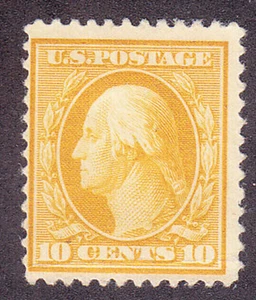 US Scott 381 old 10c Washington regular issue perf 12 SLWM M/H/OG CV $85 - Picture 1 of 1