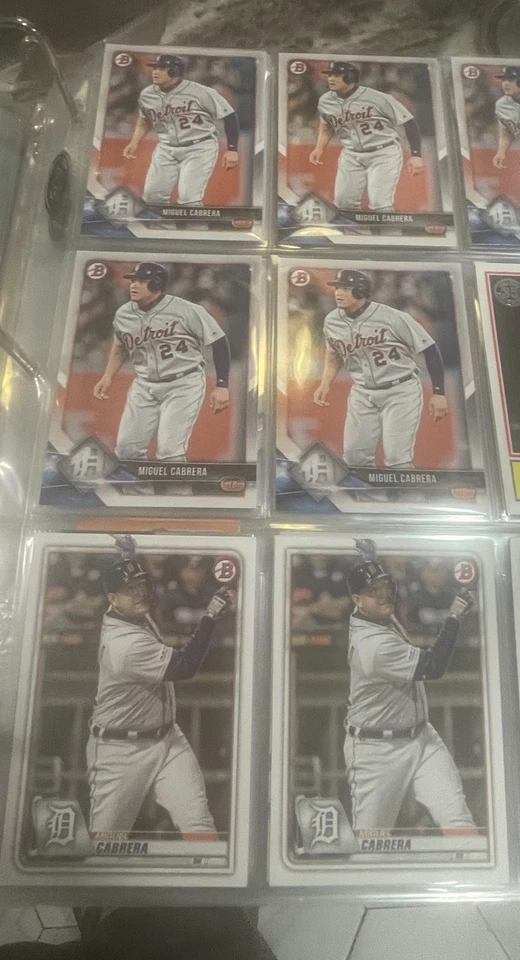 Lote de 6 tarjetas de béisbol Miguel Cabrera 2018 2020 Bowman #29 #93 Detroit Tigers Foto 1 de 1