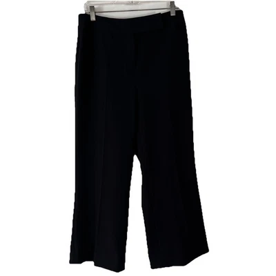 Pantalones de vestir Preston & York para mujer talla 8 recortados pierna ancha tiro alto negros Foto 1 de 4