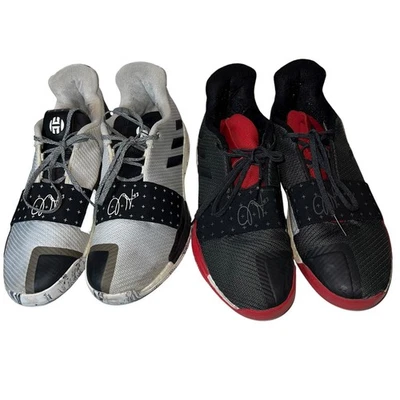 Adidas James Harden Vol. 3 Men’s Size 12 Basketball Shoes  Black/Red w W/B 2pk - Image 1 of 4