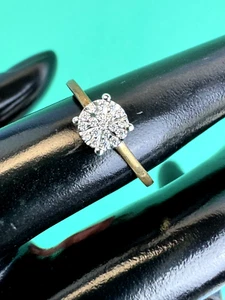 Lovely Small 10K Gold Plate 925 Silver .3 Carat CZ Ladies ring size 7 - Picture 1 of 8