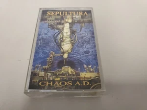 Sepultura - Chaos A.D. Cassette 1993 Epic Sony Records Roadrunner W/ Insert - Foto 1 di 18