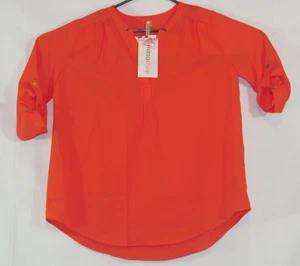 MittoShop Womens Red 3/4 Sleeve Top Shirt Size Large knit New With Tags - Picture 1 of 13