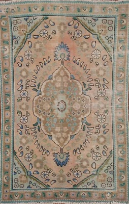 Vintage Muted Tebriz Floral Area Rug 3'x5' Hand-knotted Wool Carpet - Image 1 of 4