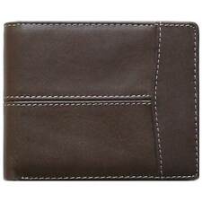 Classic Bi-Fold Brown Genuine Leather Wallet ID Credit Card Holder LAZIO