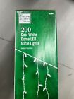 (1) Home Accents Holiday 17.5 Ft. 200-light Cool White Dome Led Icicle Lights