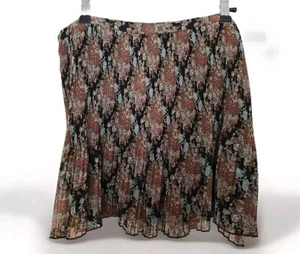 BUFFALO BY DAVID BITTON WOMENS MINI PLEATED SKIRT SIZE M $89 FLORAL Chiffon  - Picture 1 of 9