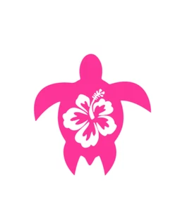 Sea Turtle Hibiscus Turtle Flower Car Truck Bumper Laptop Vinyl Sticker Decal - Bild 1 von 8