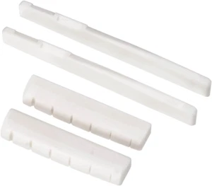 "Real Bone Acoustic Guitar Bridge Saddle & Nut - 2 Sets" - Picture 1 of 3