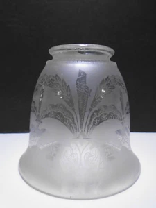 Vintage/Antique Acid Etched Glass Lamp Shade Victorian Gasolier Art Nouveau - Picture 1 of 5