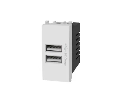 BES Modulo Doppia Presa USB da Incasso Caricatore Compatibile Matix Bticino Bianco