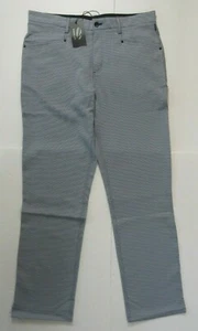 Vuga Men's Black White Blue Houndstooth Reflective Stretch Golf Pants NWT 35x33 - Picture 1 of 12