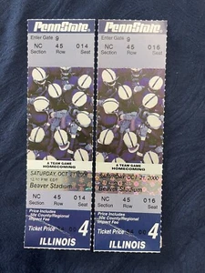 Vintage Penn State Football Tickets 10/21/2000-Homecoming-Illinois - Picture 1 of 4