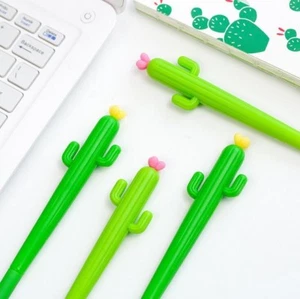 SET DA 2PENNE A SFERA A FORMA DI CACTUS VERDE CON INCHIOSTRO GEL COLORATO - Foto 1 di 2