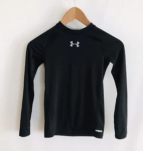 Armour Kids Youth Boys Athletic Fit Top Shirt Small YSM JP/P Black Long Sleeve - Picture 1 of 7