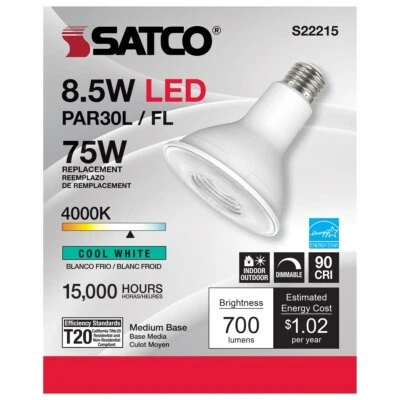 SATCO S22215 - 8.5 Watt PAR30L LED Bulbs - 4000K - 120 Volts (6 Pack) - Image 1 of 3