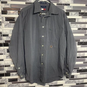 Vintage Tommy Hilfiger 80's 2 Ply Light Blue  Button Down Casual Shirt - Men's L - Picture 1 of 3