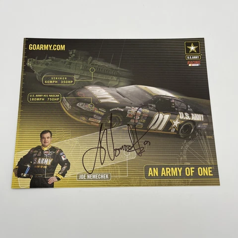 2005 NASCAR Hero Postcard Signed #01 Joe Nemechek U.S. Army Racing - 8 x 10 Cover