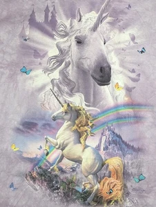 The Mountain T Shirt Men's Purple Unicorn Fantasy 2XL Retired Logo Tag #1024 - Picture 1 of 5