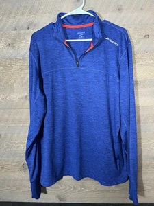 Pullover Brooks Performance con cremallera en cuarto para hombre grande azul para correr manga larga - Imagen 1 de 4