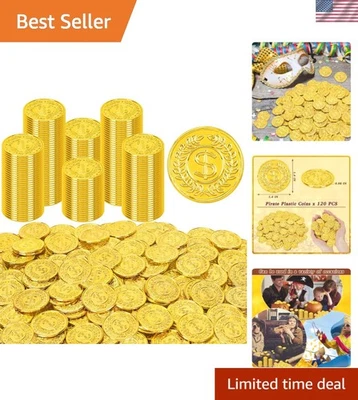 Monedas piratas de oro de 1,4 pulgadas (120 piezas) - ideales para recompensas de aula y fiesta Foto 1 de 4