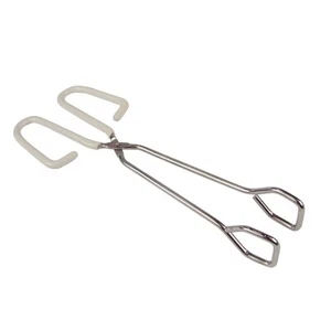 Tongs with Straight Ends, 1.25 x 3.75 x 10 inches, Metallic - Picture 1 of 2