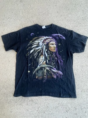 Men’s Vintage 1999 Liquid Blue Indian Twilight T-Shirt - XL - Image 1 of 4