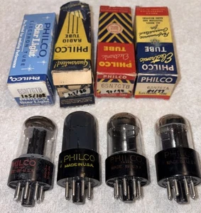 Lotto di 4 tubi aspirazione Philco 6SN7GTB TV7 testati forti - Foto 1 di 3
