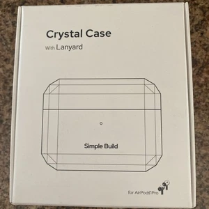 Airpod Crystal Case for AirPods Pro Earbuds With Lanyard Black - Picture 1 of 2