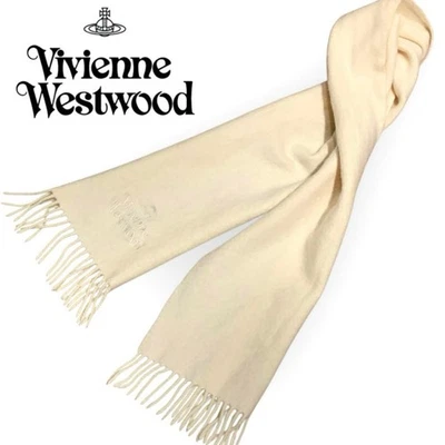 Silenciador de lana blanco roto Vivienne Westwood hecho en Italia con logotipo bordado japonés Foto 1 de 4