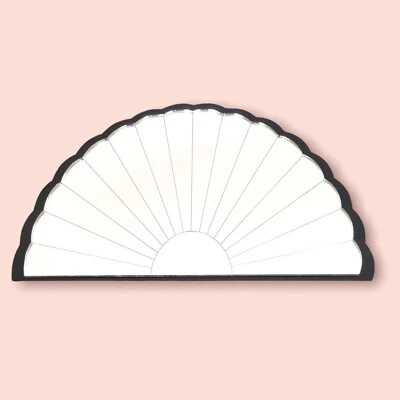 Акриловые зеркала в форме вентилятора ар-деко с цветной рамой на ваш выбор и крючками - Изображение 1 из 4